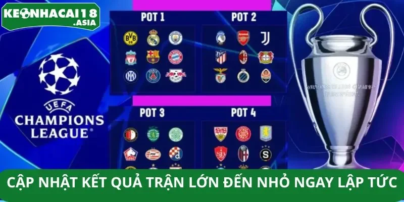 Cập nhật kết quả trận lớn đến nhỏ ngay lập tức
